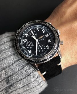 black suede strap watchbandit breitling