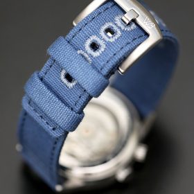 WB Original brushed stainless steel buckle blue canvas