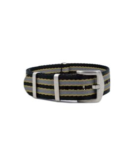 Bond NATO strap-striped_black_grey_beige strap-Front