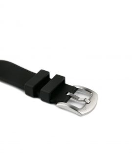 Classic plain Rubber watch strap_Black_buckle