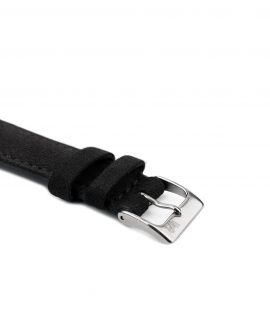 Suede leather strap with side seam_grey_side buckle