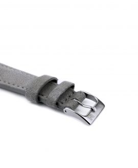 Suede leather strap with side seam_grey_side buckle