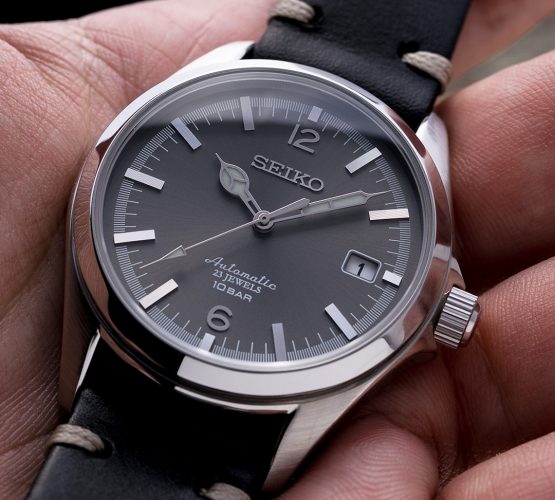 Seiko Sbsz007 black leather strap by Watchbandit