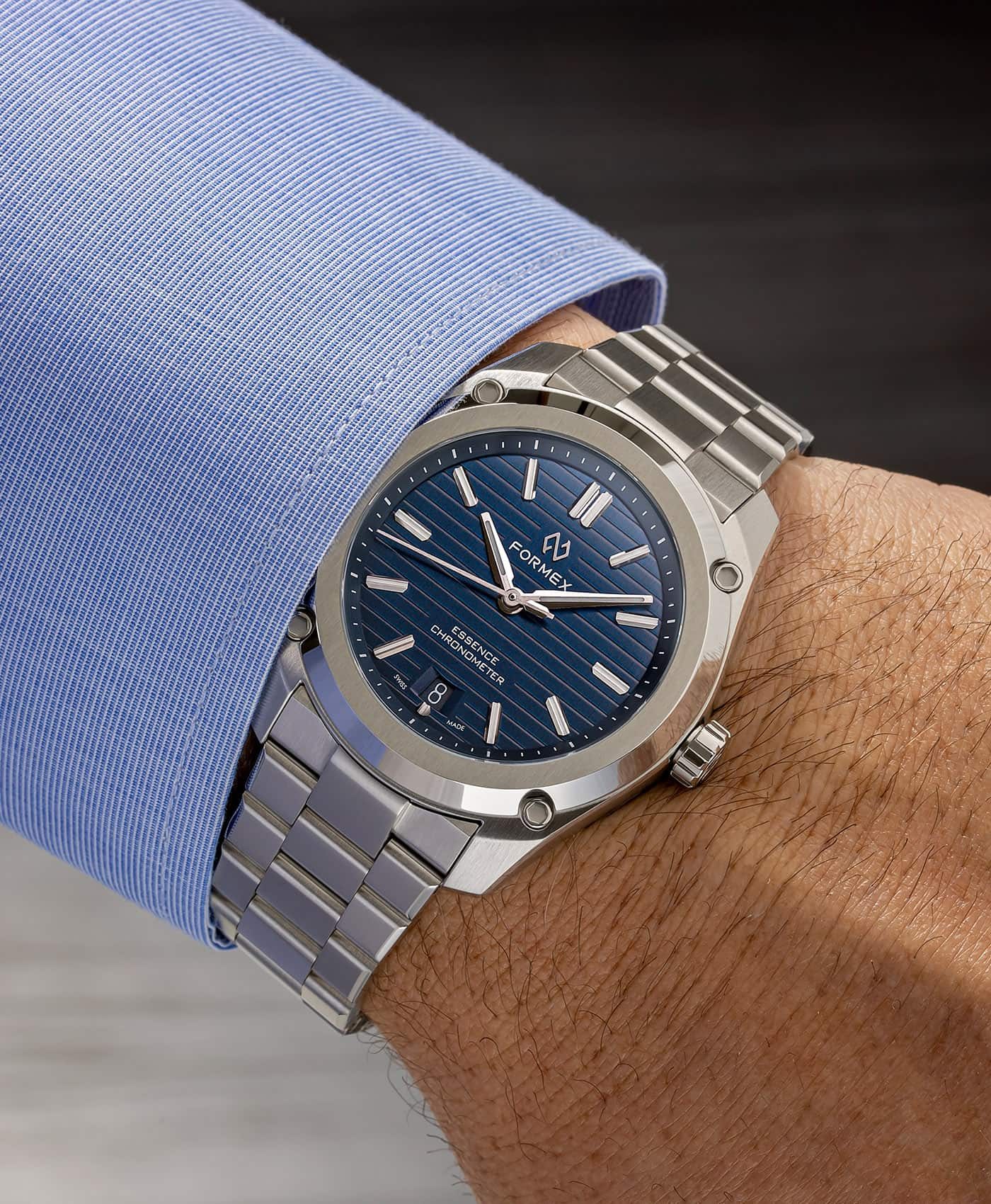 Formex - Essence FortyThree - Automatic Chronometer Blue dial - wrist shot