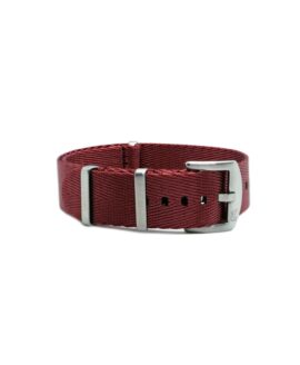 Herringbone Nato Strap - Burgundy - Front-min