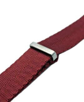 Herringbone Nato Strap - Burgundy - Side-min