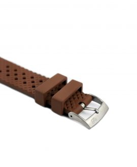 Rhombus Rubber watch strap_Brown_Side