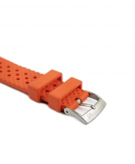 Rhombus Rubber watch strap_Orange_Side