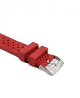 Rhombus Rubber watch strap_Red_Side