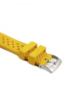 Rhombus Rubber watch strap_Yellow_Side