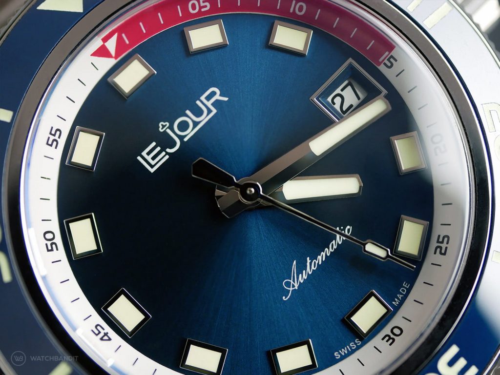 Le Jour Hammerhead blue dial LJ-HH-002 macro close up