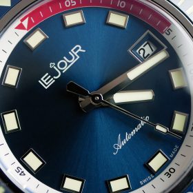 Le Jour Hammerhead blue dial LJ-HH-002 macro close up