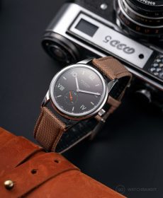 NOMOS Club Campus khaki sailcloth cordura strap Watchbandit