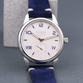 NOMOS Club Campus blue suede strap watchbandit