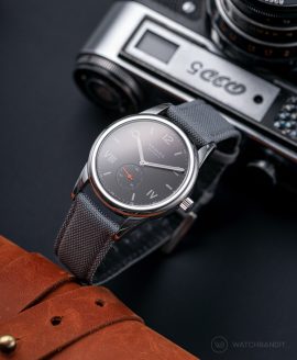 NOMOS Club Campus black sailcloth cordura strap Watchbandit