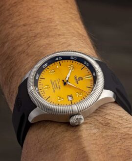 Ocean Crawler Champion Diver - Yellow V2 - Wrist Shot