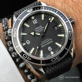 Omega Seamaster grey WB Original perlon strap wristshot