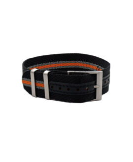 Premium Adjustable Single-Pass Nato Strap-Black Orange-WB Original