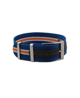 Premium Adjustable Single-Pass Nato Strap-Blue Orange-WB Original