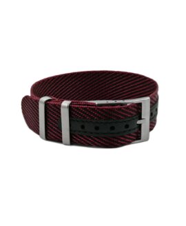 Premium Adjustable Single-Pass Nato Strap_Black-Red_WB Original