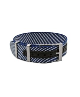 Premium Adjustable Single-Pass Nato Strap_Blue-White_WB Original