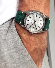 Rolex Datejust 36 Suede strap by WB Original in petrol green