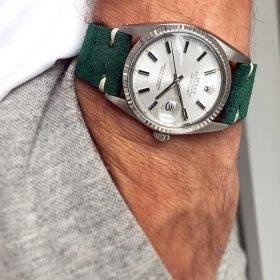 Rolex Datejust 36 Suede strap by WB Original in petrol green