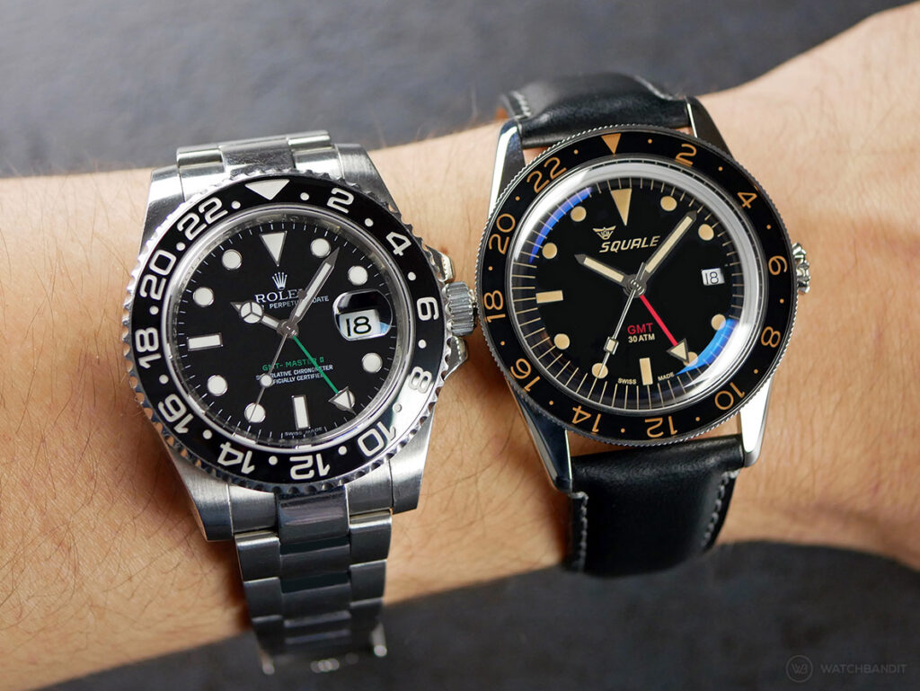 Rolex GMT Master II vs Squale Sub39 GMT_wrist shot 2