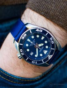 Seiko Diver on blue WB Original two-piece NATO strap by @mymechanicalwrist