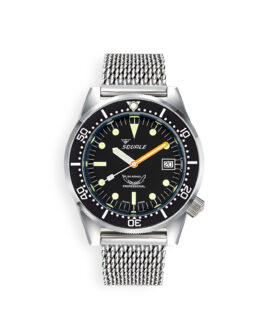 Squale-1521 Series-026-A-Polished-Black-Mesh Bracelet