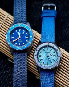 Squale 1521 Series 026 ONDA AQUA and 026 A Sandblasted Ocea Watchbandit canvas strap and Eulit Palma perlon strap - Picture: @the.automatic.diver