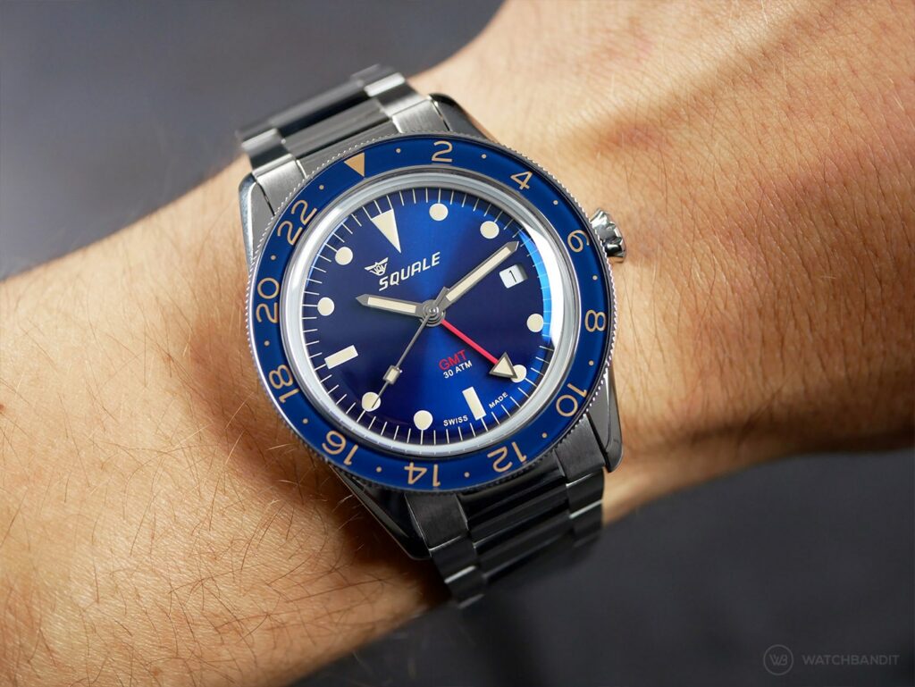 Squale-GMT-Blue-Wrist Shot 1-min