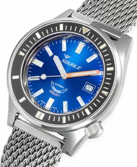 Squale - Matic Dark Blue - 60 ATM - Mesh Bracelet-close up-min