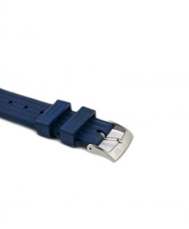 Waffle Rubber watch strap_Blue_Side buckle