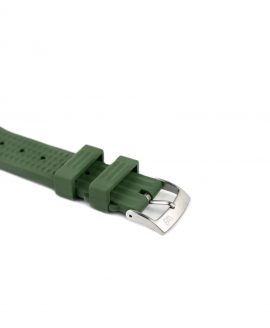 Waffle Rubber watch strap_Green_Side buckle