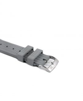 Waffle Rubber watch strap_Grey_Side buckle