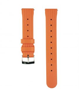 Waffle Rubber watch strap_Orange_Front