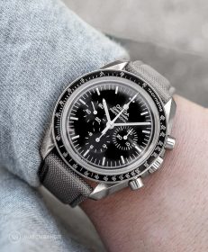 Watchbandit grey Sailcloth Cordura watch strap Omega Speedmaster Professional