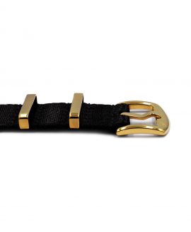 Watchbandit Premium yellow gold NATO strap buckle