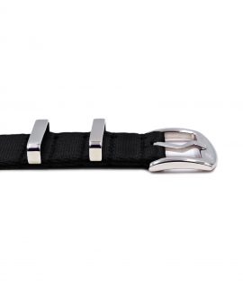 Premium 1.2 mm seat belt polished NATO Strap black buckle by WatchBandit