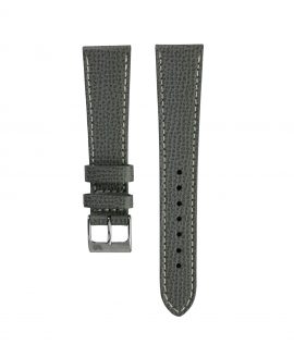 Textured calfskin leather watch strap dark grey front watchbandit