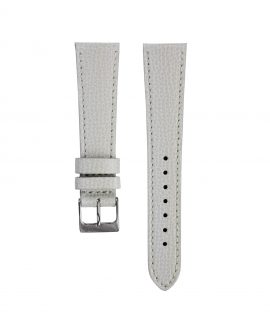 Textured calfskin leather watch strap light grey front watchbandit