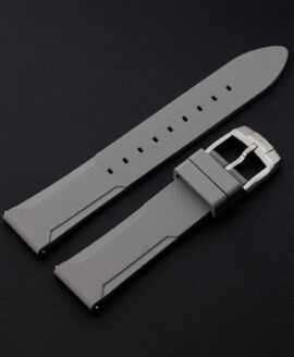 Zelos-GREY FKM RUBBER STRAP WITH STEEL BUCKLE-min